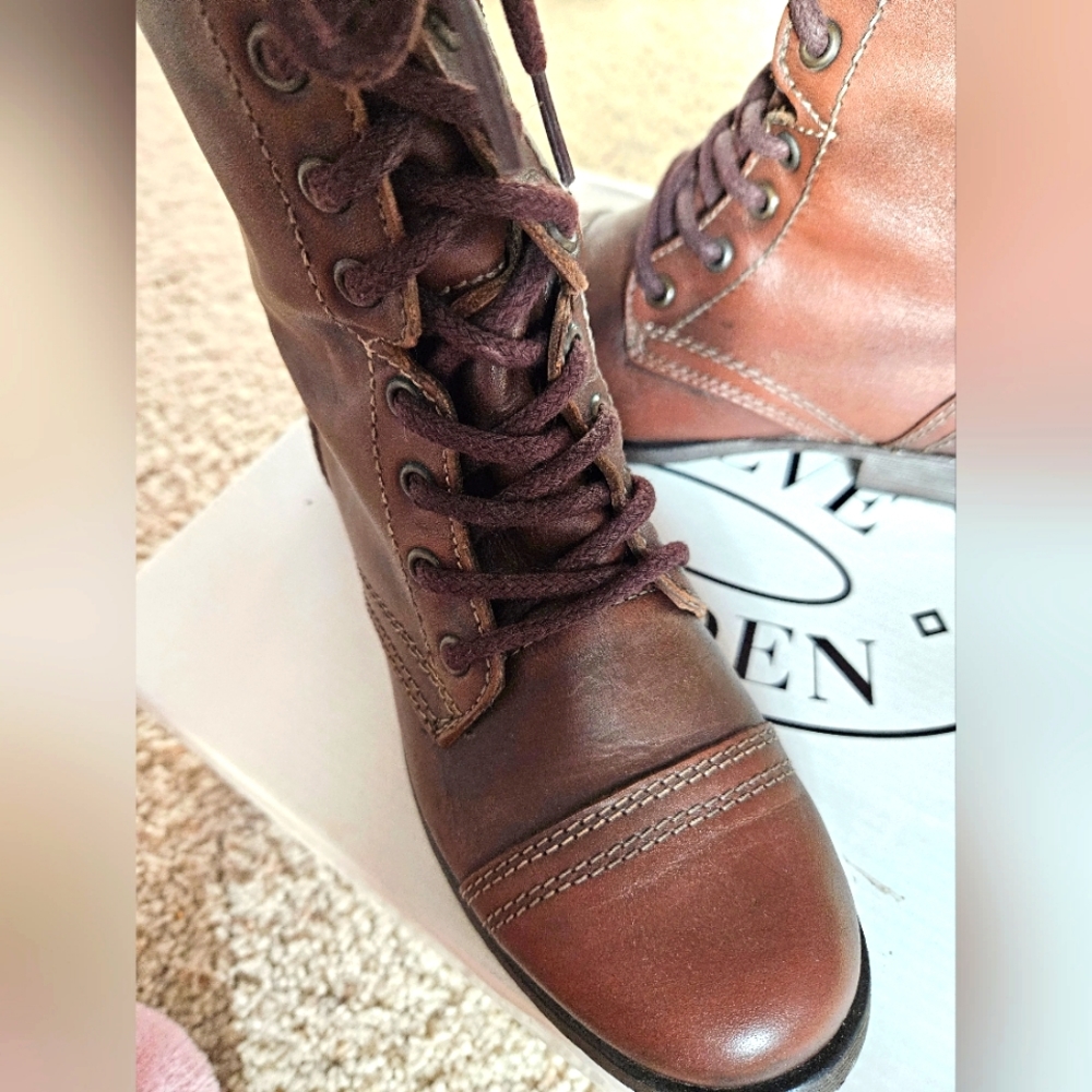 Steve Madden combat leather boots 7M - Picture 6 of 8